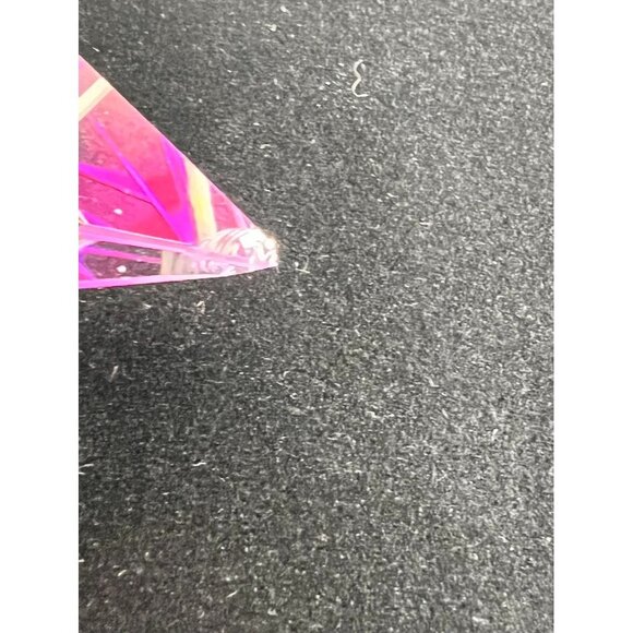 Colorful Crystal Prism Small Obelisks Set Of 2 Rainbow Reflective READ HAS CHIPS - Picture 11 of 14